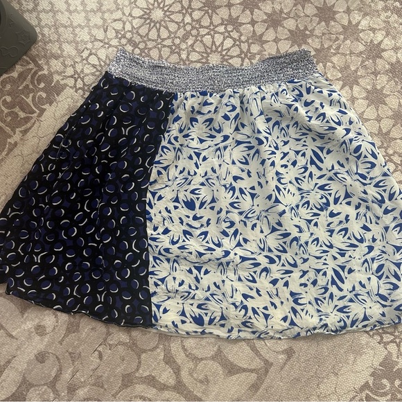 MAEVE ANTHROPOLOGIE CARRIZO MIXED PATTERN 100% SILK MINI SKIRT - Picture 5 of 7